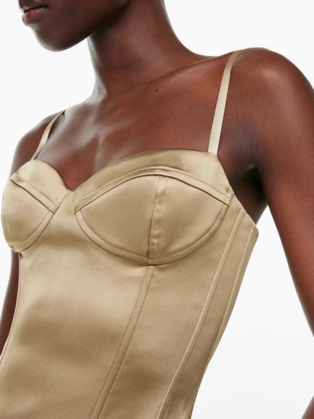 Aritzia TEN “Dazzle” Satin Corset Top – Size 4 – New With Tags